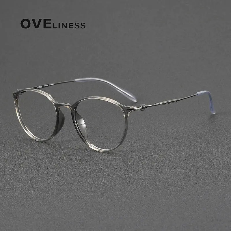 Women's Round Full Rim Titanium Prescription Glasses 98664 — view 3 | Rx Spectacle