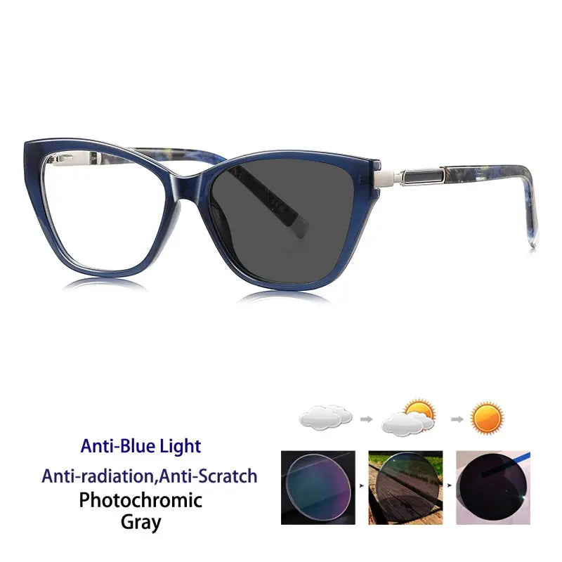 Women's Cat Eye Full Rim Acetate Reading Glasses 72209 — view 9 | Rx Spectacle