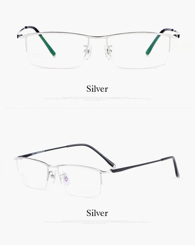 Men's Semi-Rimless Titanium Prescription Glasses J85148 — view 12 | Rx Spectacle