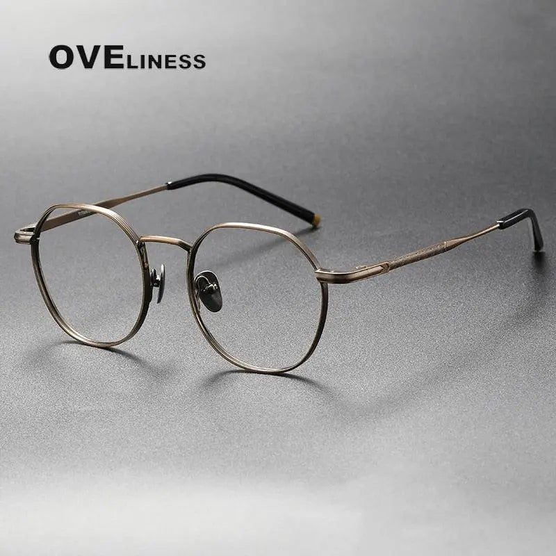 Unisex Round Full Rim Titanium Prescription Glasses — view 2 | Rx Spectacle