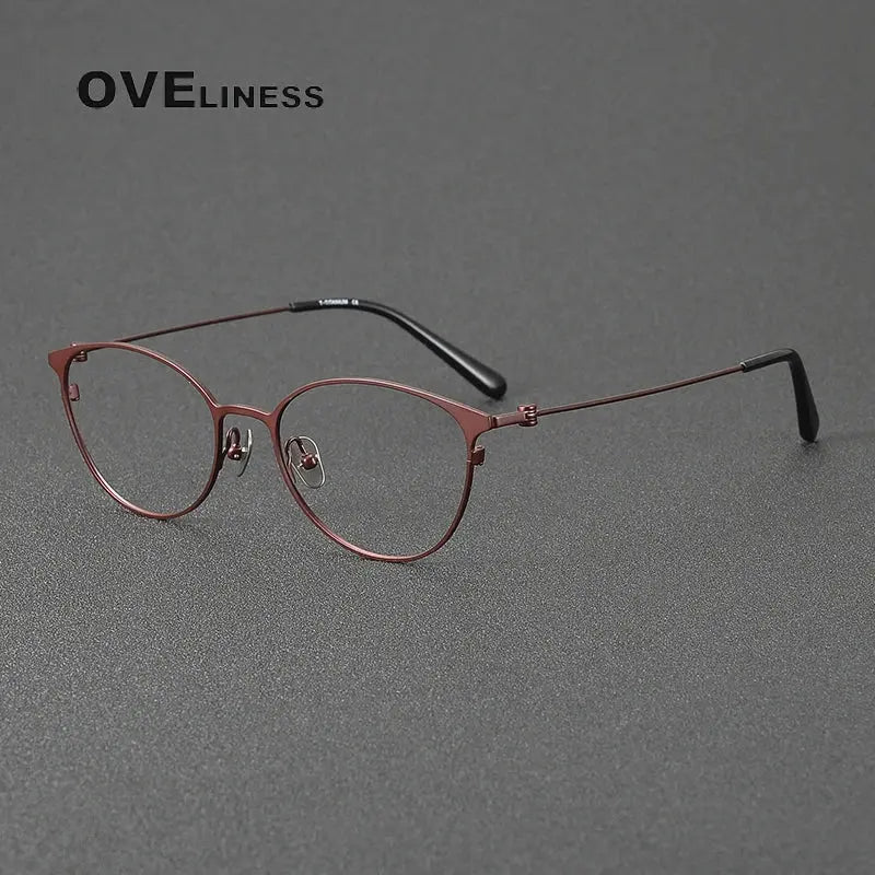 Women's Oval Full Rim Titanium Prescription Glasses 22004 — view 7 | Rx Spectacle