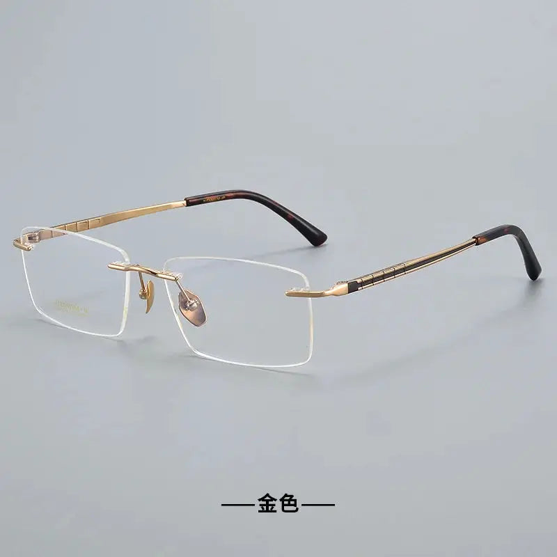 Women's Browline Rimless Titanium Prescription Glasses 91104 — view 5 | Rx Spectacle