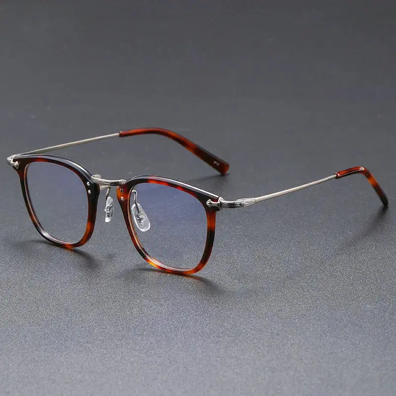 Unisex Square Full Rim Titanium Prescription Glasses G806 — view 10 | Rx Spectacle