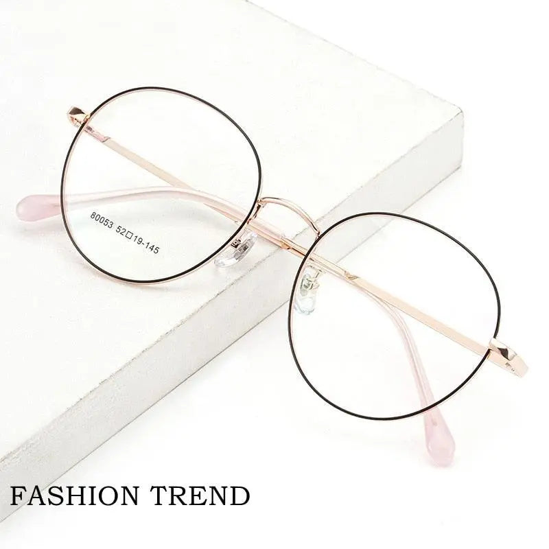 Unisex Round Full Rim Titanium Prescription Glasses 80053 — view 10 | Rx Spectacle
