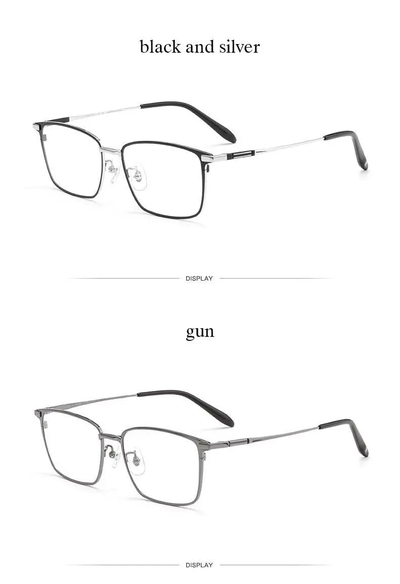 Unisex Square Full Rim Titanium Prescription Glasses L1831 — view 11 | Rx Spectacle