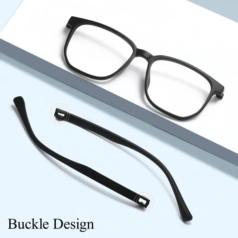 Unisex Square Full Rim TR90 Screwless Prescription Glasses 6625 — view 4 | Rx Spectacle