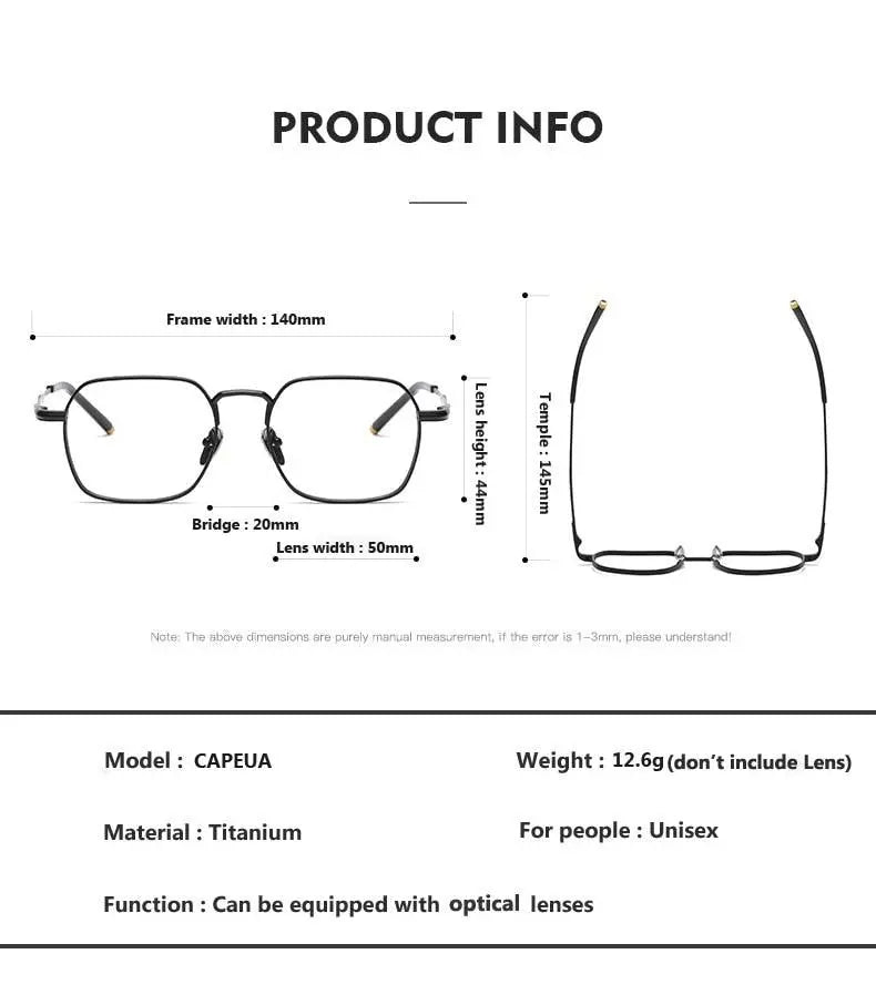 Unisex Irregular Full Rim Titanium Prescription Glasses — view 12 | Rx Spectacle