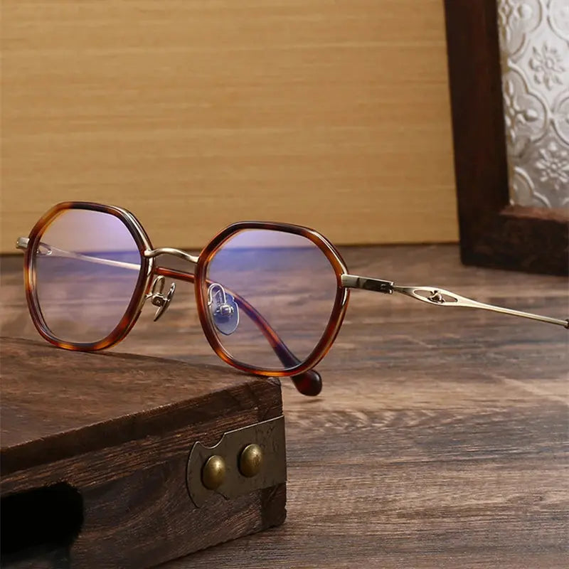 Women's Polygon Full Rim Titanium Prescription Glasses 636893 — view 1 | Rx Spectacle