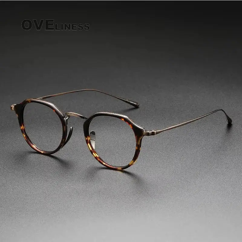 Unisex Round Full Rim Titanium Prescription Glasses 14113 — view 6 | Rx Spectacle