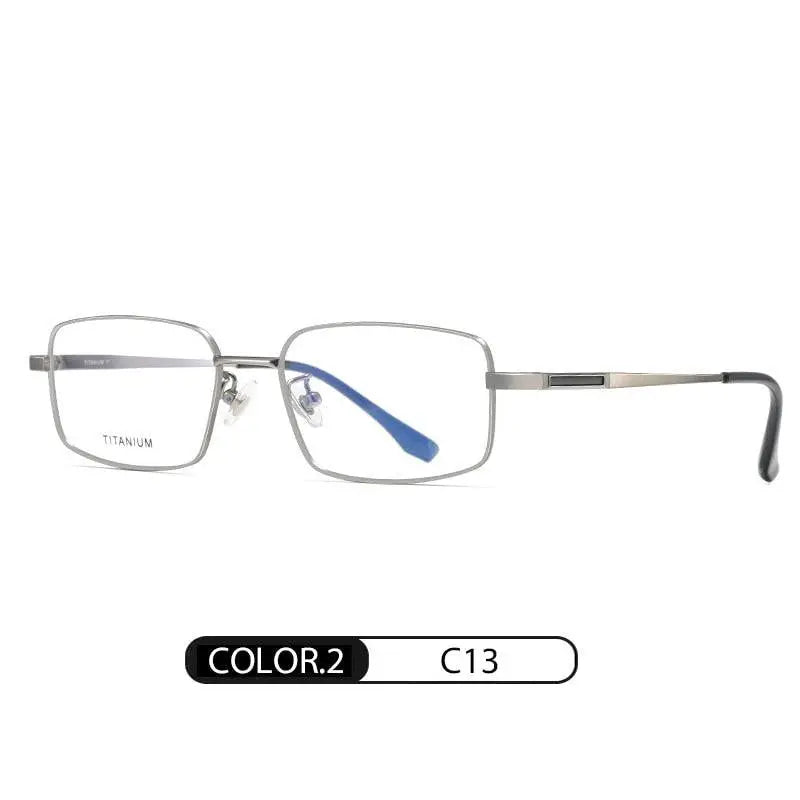 Men's Rectangular Full Rim Titanium Prescription Glasses Pt2219 — view 4 | Rx Spectacle