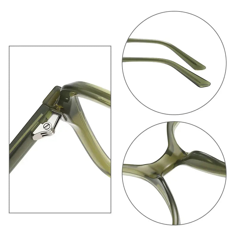 Women's Square Full Rim Acetate Prescription Glasses C907 — view 5 | Rx Spectacle