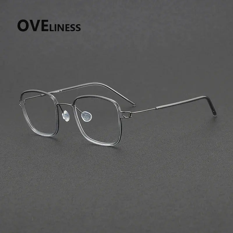 Women's Square Full Rim Titanium Prescription Glasses 381045 — view 6 | Rx Spectacle