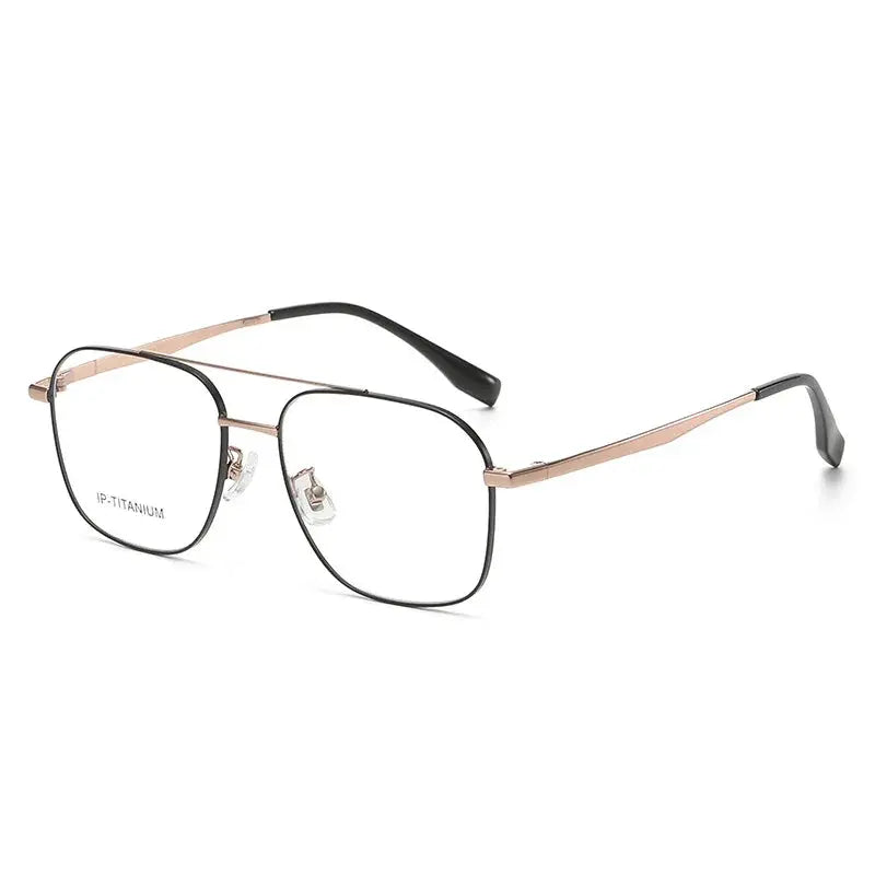 Unisex Square Full Rim Titanium Double Bridge Prescription Glasses 985142 — view 3 | Rx Spectacle