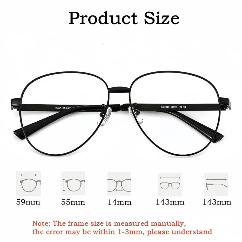 Unisex Oval Full Rim Alloy Prescription Glasses 2280 — view 2 | Rx Spectacle