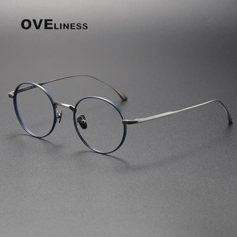 Unisex Round Full Rim Titanium Prescription Glasses 4921145 — view 5 | Rx Spectacle