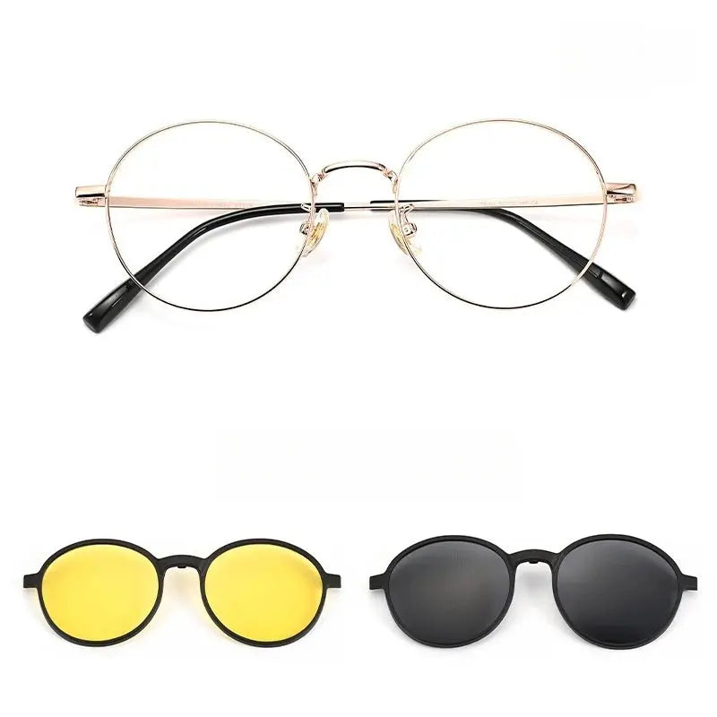 Women's Round Full Rim TR90 Clip-On Prescription Glasses 50117 — view 3 | Rx Spectacle