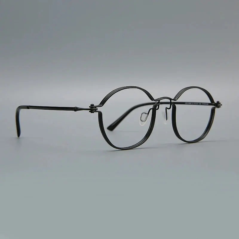 Unisex Oval Full Rim Titanium Prescription Glasses 395897 — view 4 | Rx Spectacle