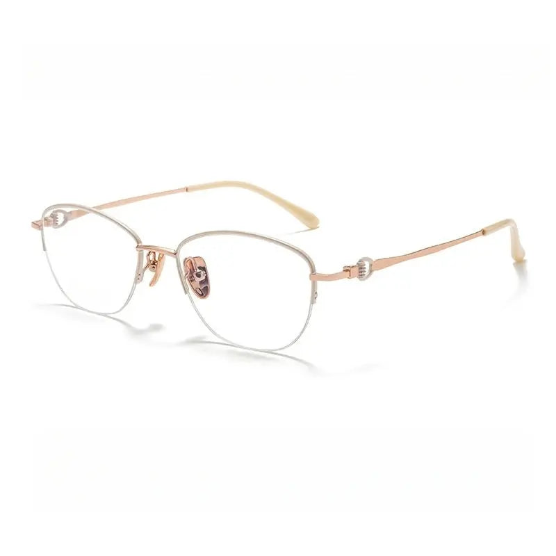 Women's Square Semi-Rimless Alloy Prescription Glasses 98106 — view 6 | Rx Spectacle
