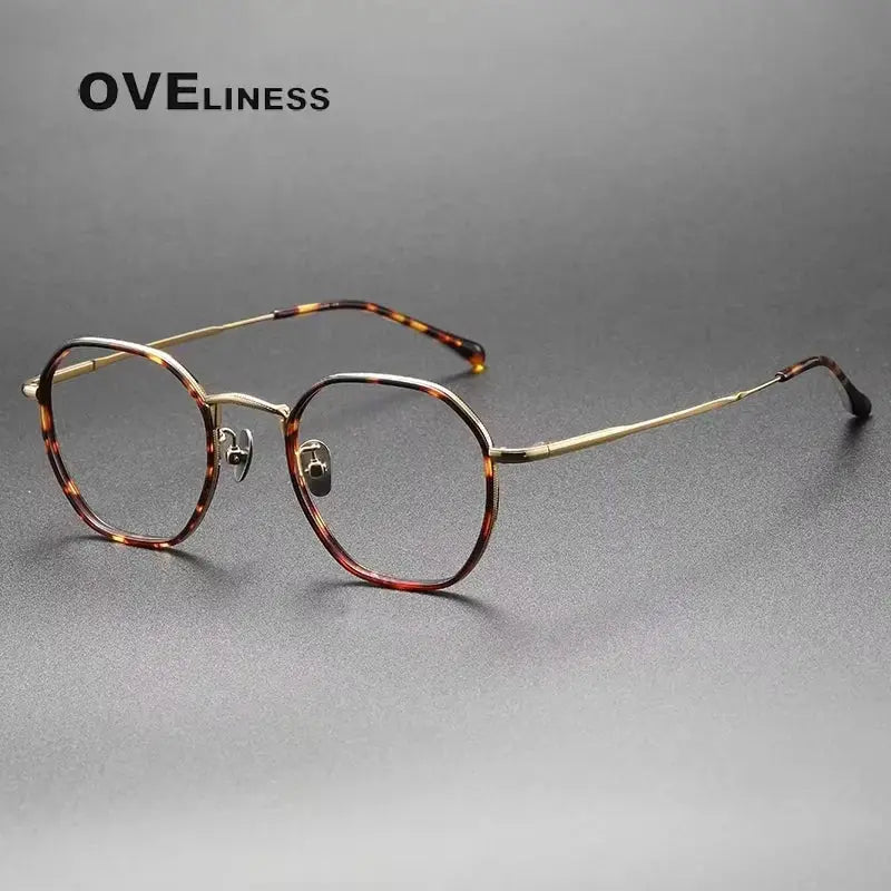 Women's Polygon Full Rim Titanium Prescription Glasses 28502 — view 6 | Rx Spectacle