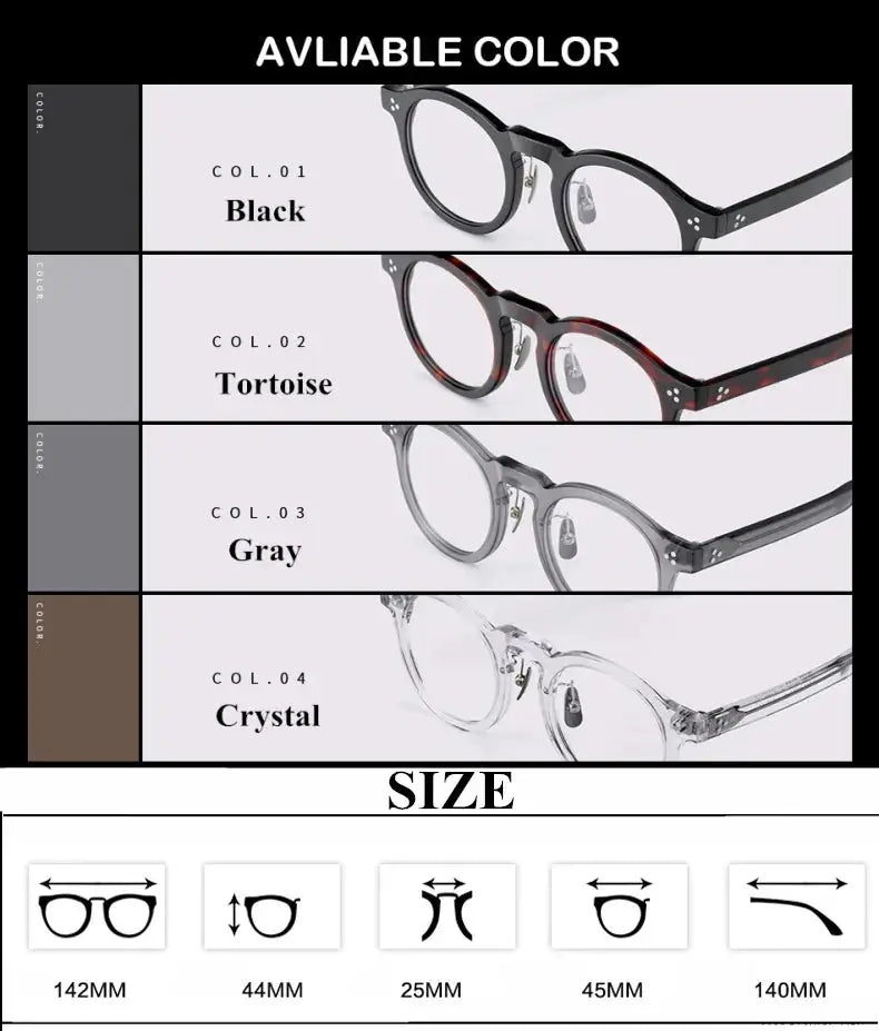 Unisex Round Full Rim Acetate Prescription Glasses 4526 — view 7 | Rx Spectacle