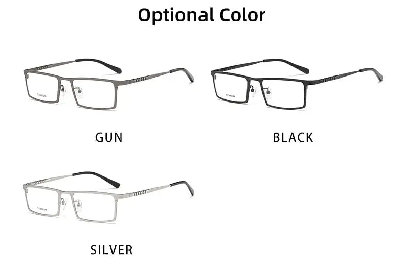 Men's Square Full Rim Titanium Prescription Glasses P8808 — view 19 | Rx Spectacle