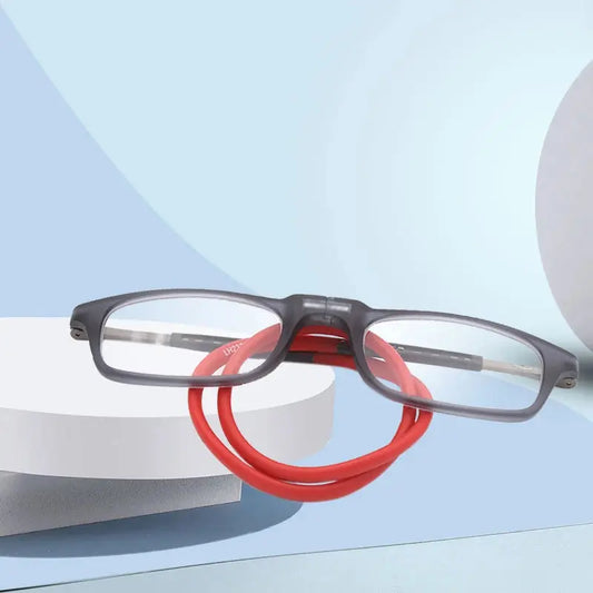Unisex Square Full Rim Titanium Reading Glasses — view 1 | Rx Spectacle