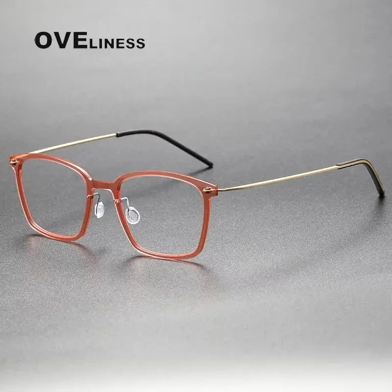 Unisex Square Full Rim Titanium Prescription Glasses 6536 — view 5 | Rx Spectacle