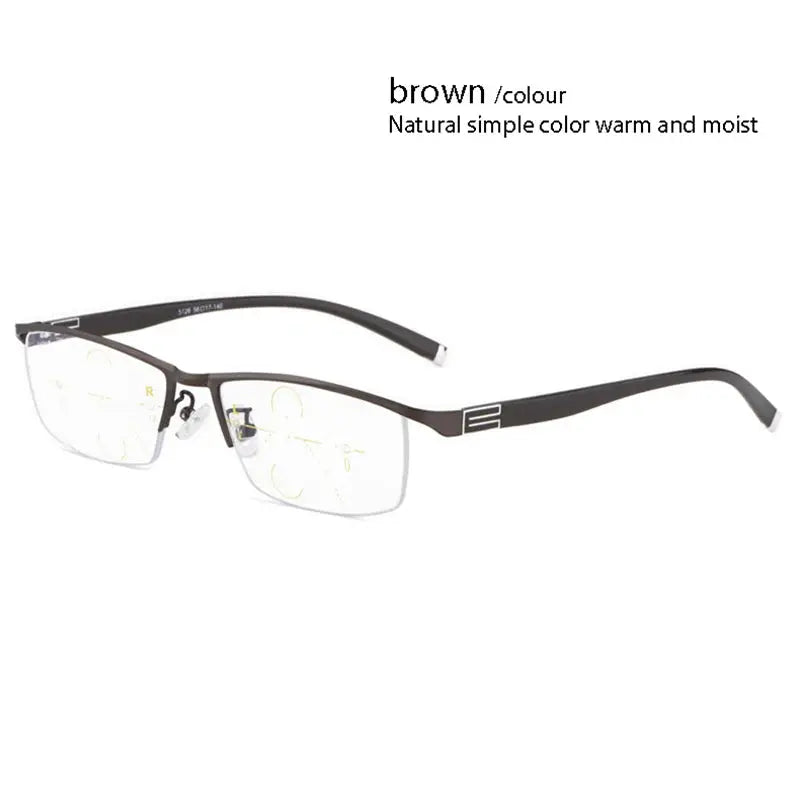 Unisex Square Semi-Rimless Alloy Reading Glasses 56170 — view 6 | Rx Spectacle