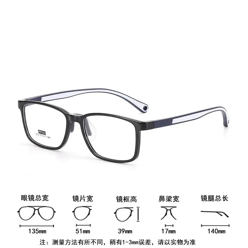 Unisex Square Full Rim TR90 Prescription Glasses 18094 — view 2 | Rx Spectacle