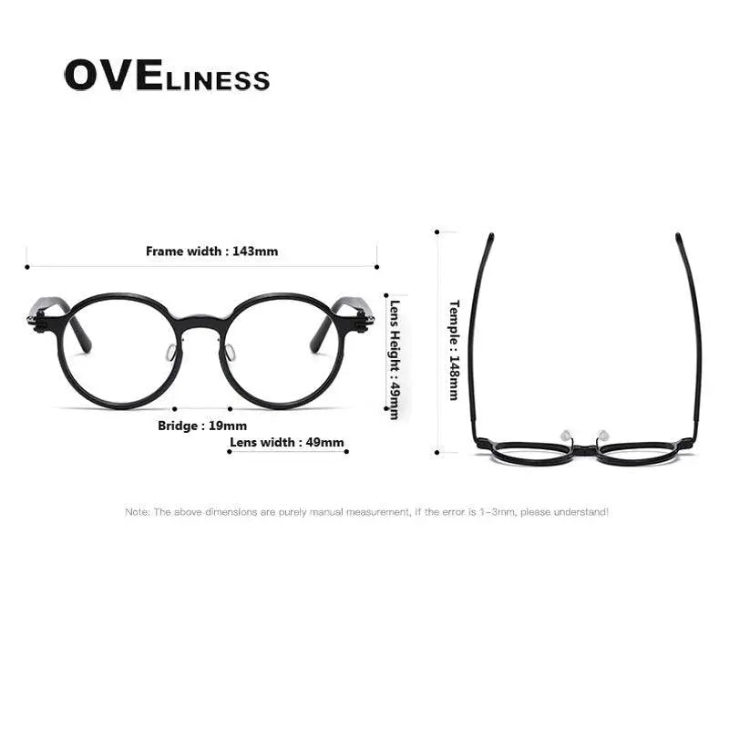 Unisex Round Full Rim Titanium Prescription Glasses 5886 — view 10 | Rx Spectacle