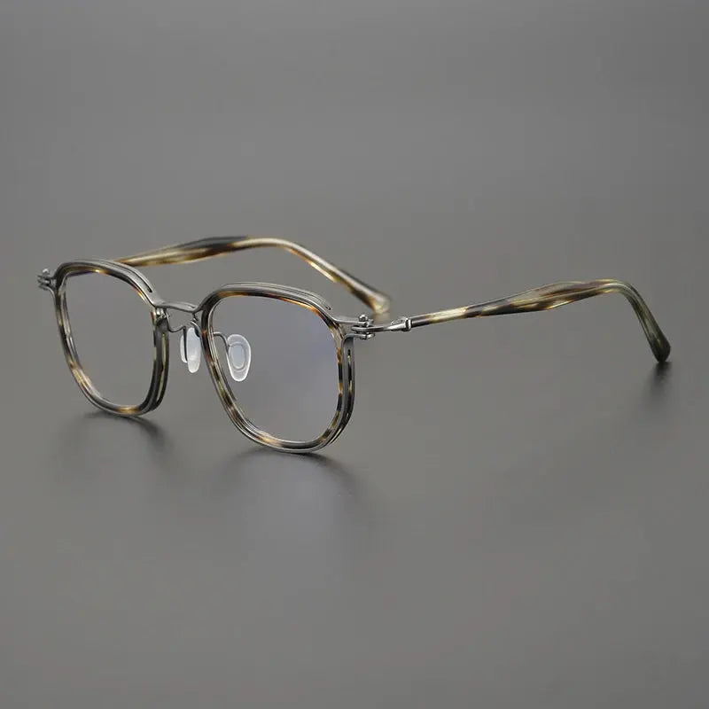Unisex Square Full Rim Titanium Oversized Prescription Glasses 25865 — view 4 | Rx Spectacle