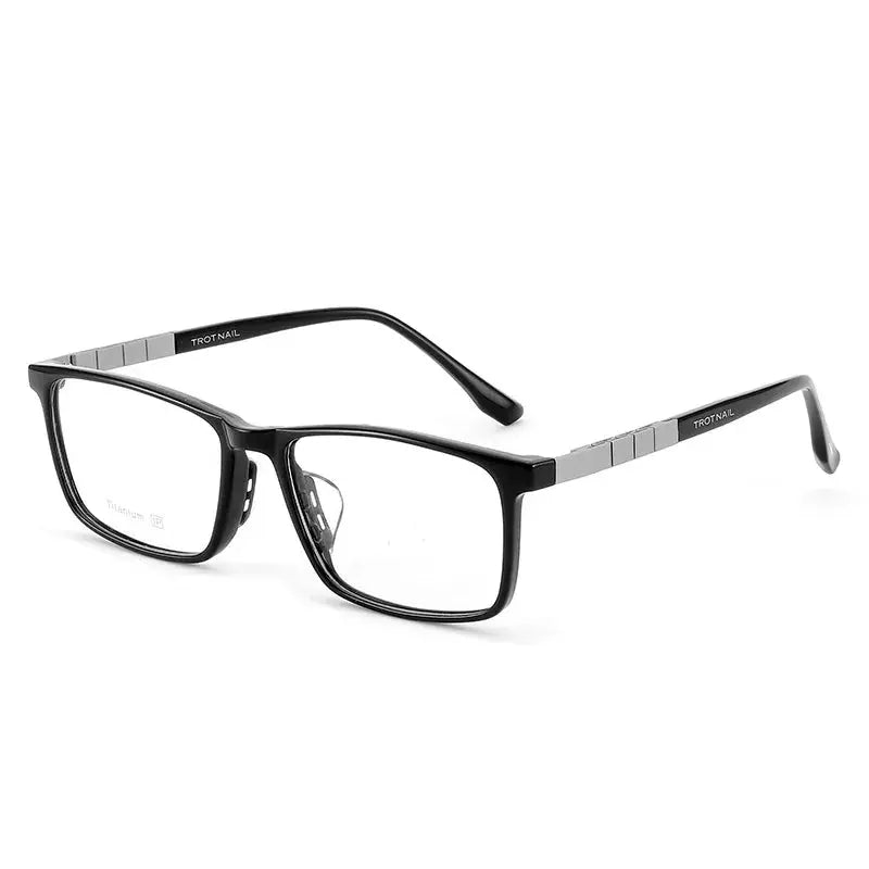 Men's Square Full Rim Titanium Prescription Glasses 23070 — view 9 | Rx Spectacle