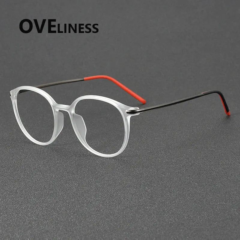 Women's Round Full Rim Titanium Prescription Glasses 72352 — view 4 | Rx Spectacle