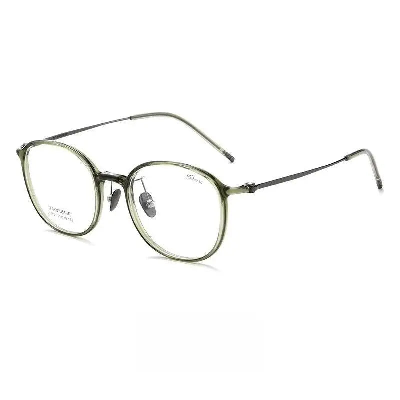 Unisex Round Full Rim Titanium Prescription Glasses L9113y — view 6 | Rx Spectacle
