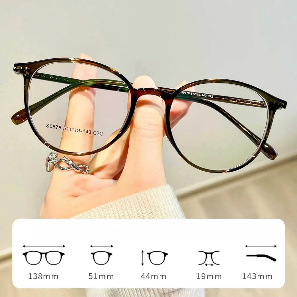 Women's Oval Full Rim Acetate Prescription Glasses 660878 — view 9 | Rx Spectacle