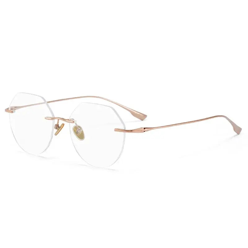 Men's Polygon Rimless Titanium Prescription Glasses 121214 — view 4 | Rx Spectacle