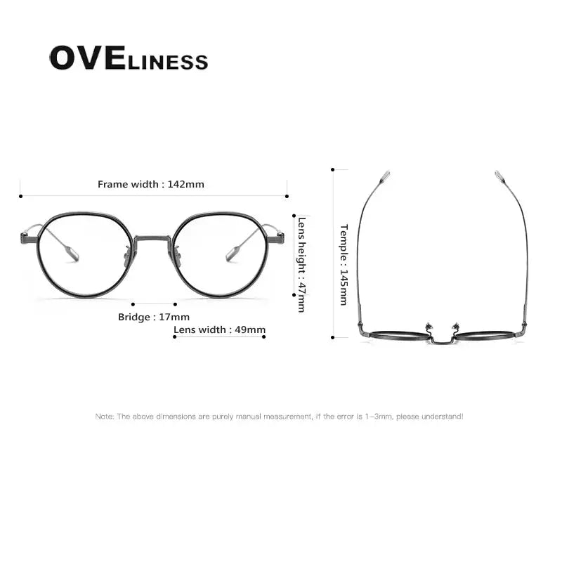 Unisex Oval Full Rim Titanium Flat Top Prescription Glasses 2261 — view 6 | Rx Spectacle