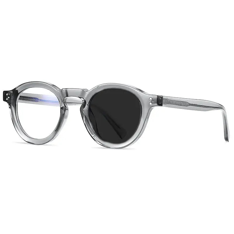Unisex Round Full Rim Acetate Prescription Glasses Xk2090 — view 6 | Rx Spectacle