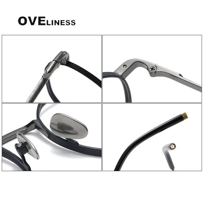 Unisex Round Full Rim Titanium Prescription Glasses — view 7 | Rx Spectacle