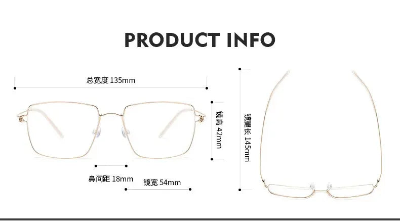 Women's Square Full Rim Titanium Screwless Prescription Glasses 54135 — view 2 | Rx Spectacle