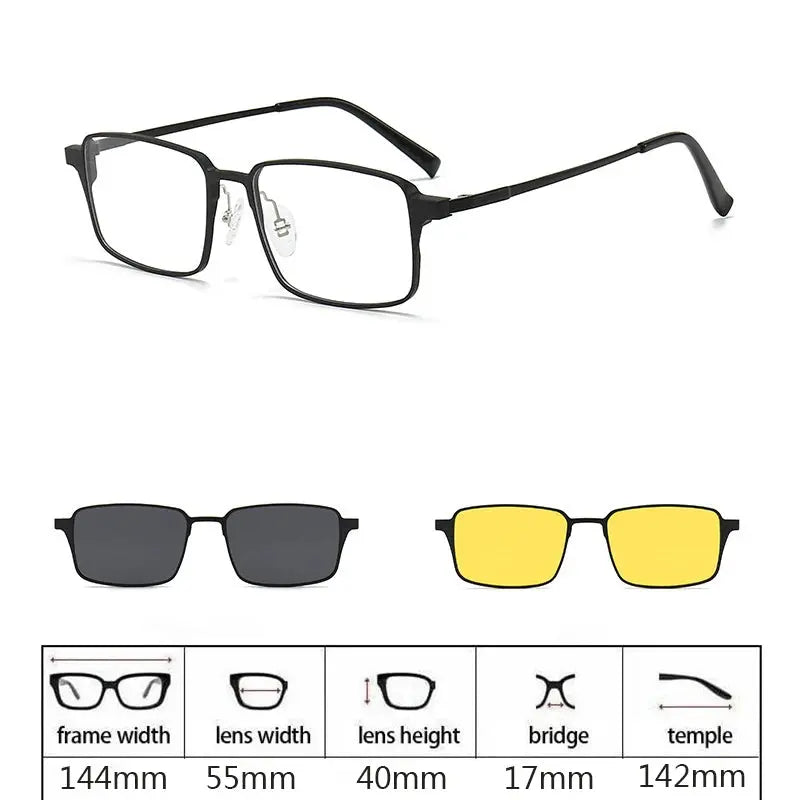 Men's Square Full Rim Titanium Prescription Glasses 275009 — view 3 | Rx Spectacle