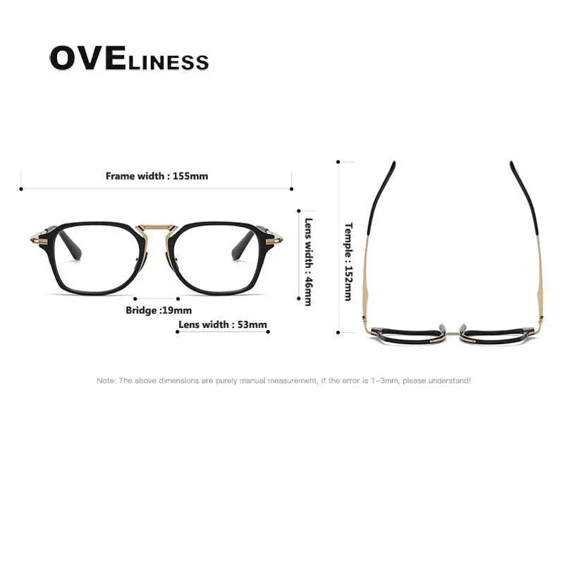 Unisex Square Full Rim Titanium Prescription Glasses Dtx413 — view 5 | Rx Spectacle