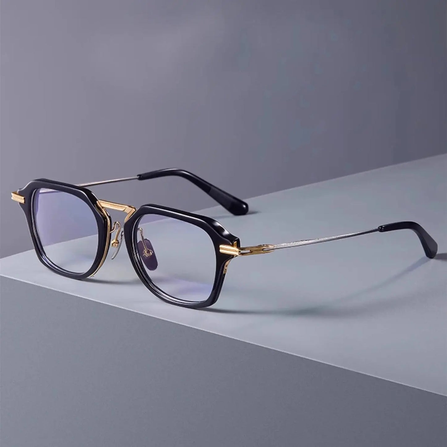 Unisex Square Full Rim Titanium Oversized Prescription Glasses 61413 — view 1 | Rx Spectacle