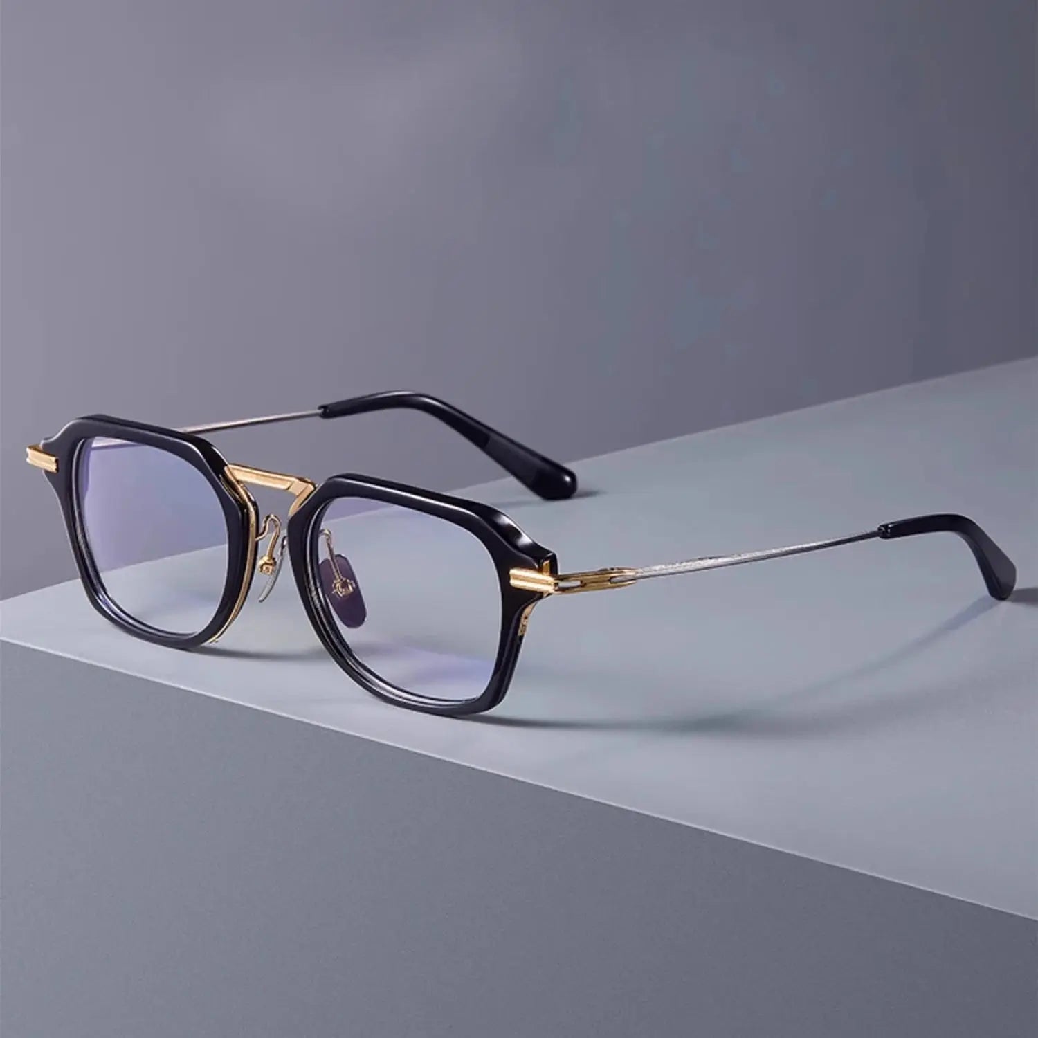 Unisex Square Full Rim Titanium Oversized Prescription Glasses 61413 — view 1 | Rx Spectacle