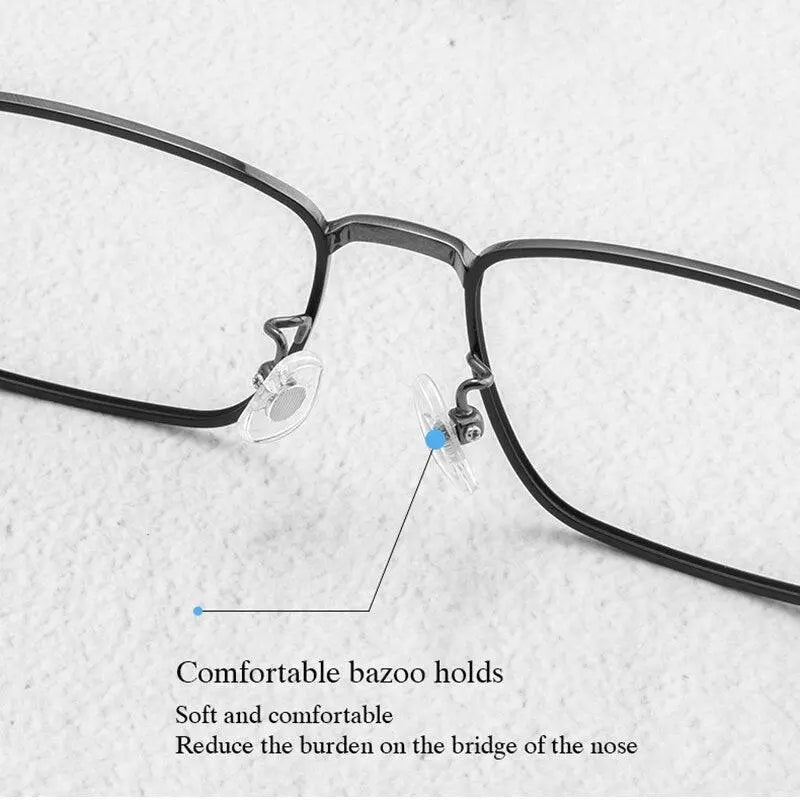 Unisex Square Full Rim Titanium Prescription Glasses L1831 — view 3 | Rx Spectacle