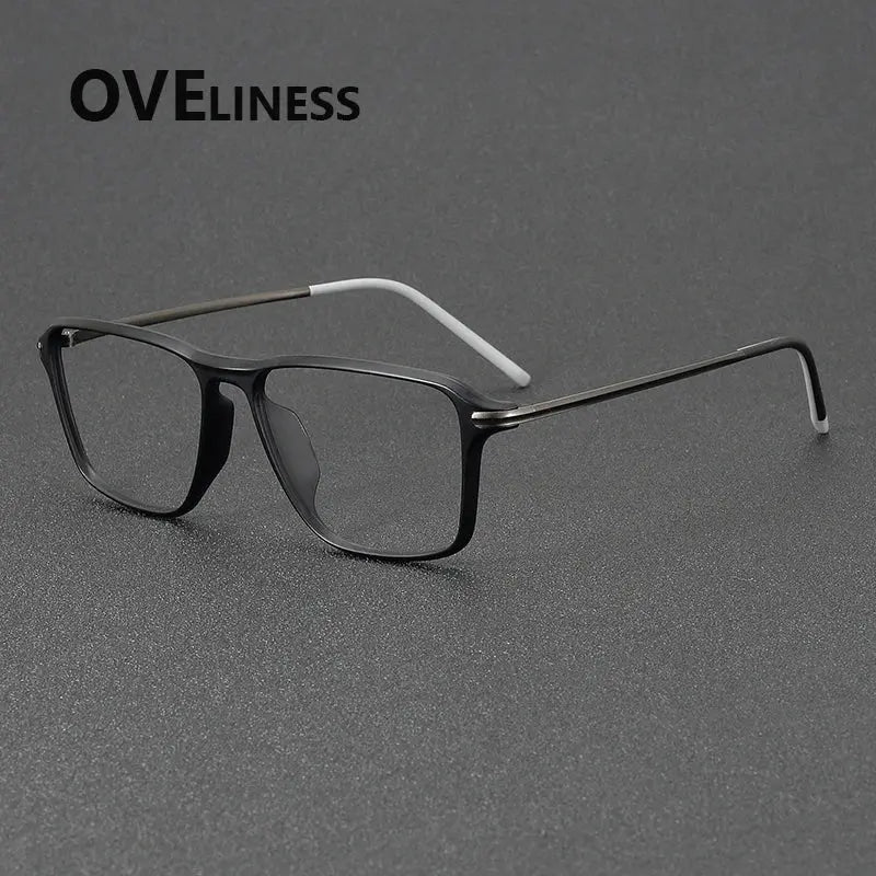 Unisex Square Full Rim Titanium Prescription Glasses 92351 — view 7 | Rx Spectacle