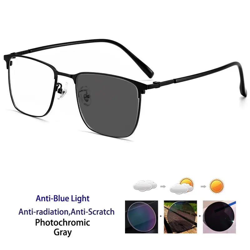 Women's Square Full Rim Alloy Reading Glasses 398619 — view 4 | Rx Spectacle