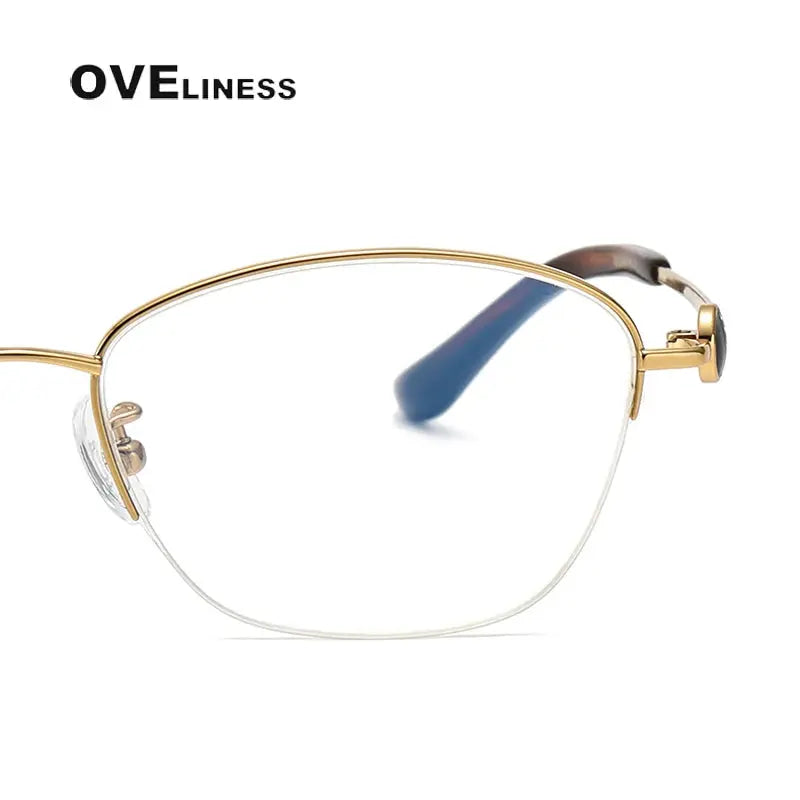 Women's Oval Semi-Rimless Titanium Prescription Glasses 196011 — view 3 | Rx Spectacle