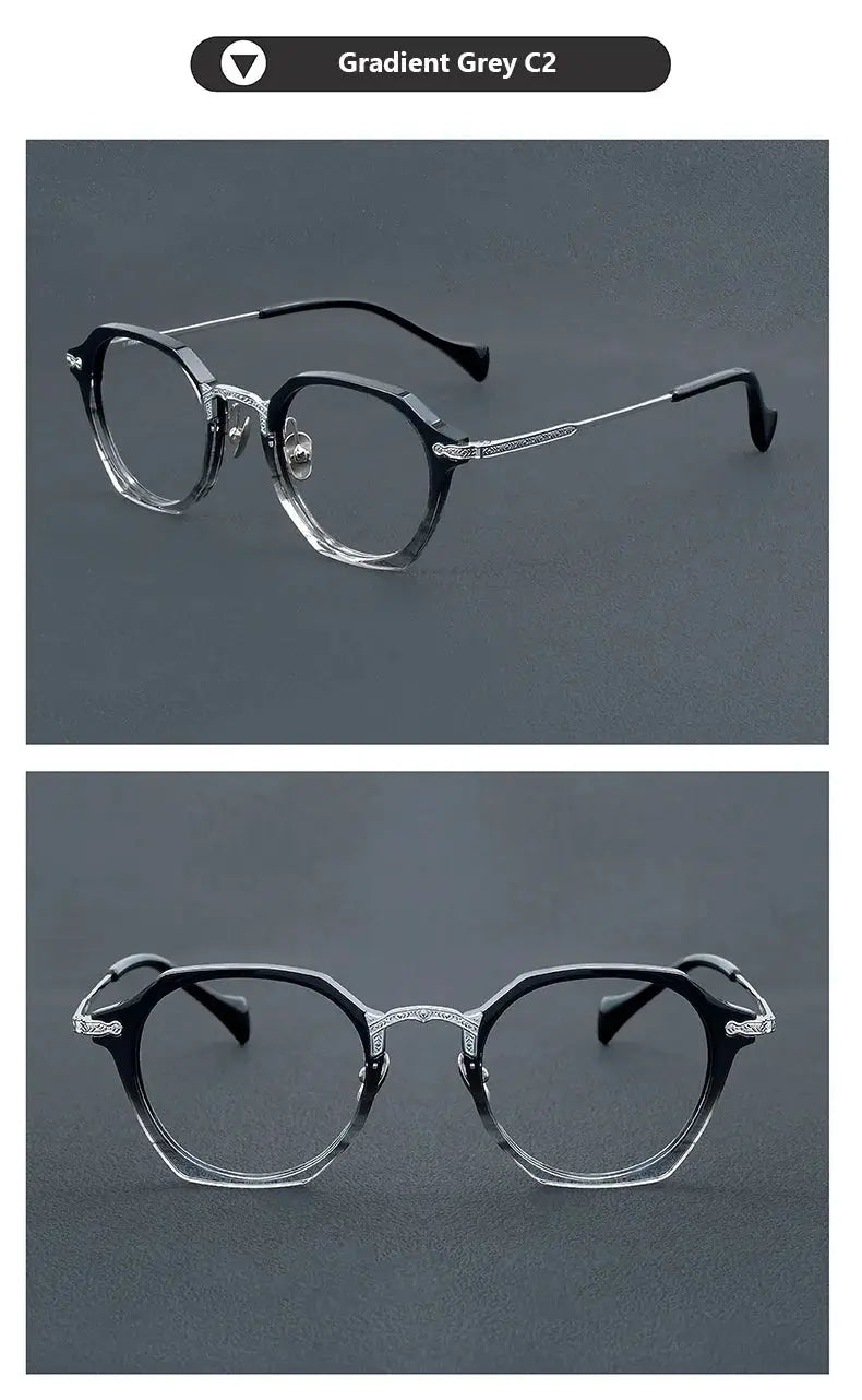Unisex Oval Full Rim Titanium Prescription Glasses 926009 — view 5 | Rx Spectacle