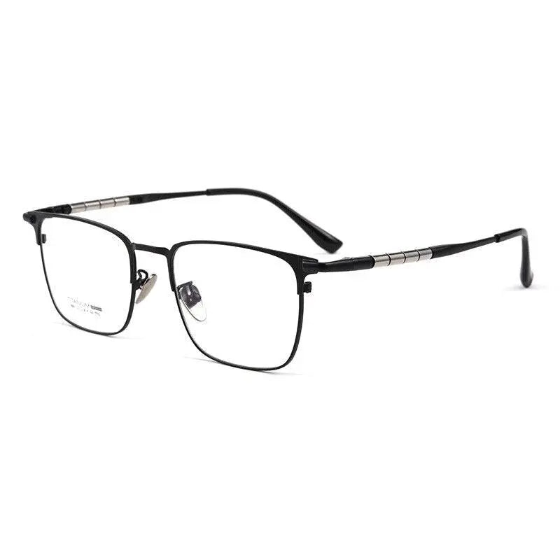 Men's Square Full Rim Titanium Prescription Glasses 9009T — view 5 | Rx Spectacle